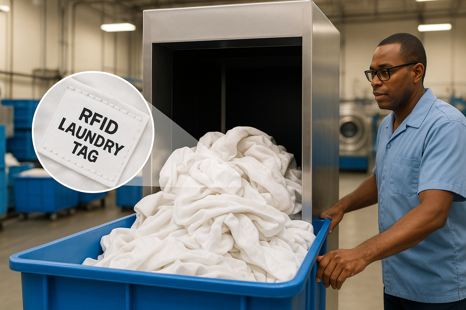 RFID-taggar för industriell tvätteriverksamhet