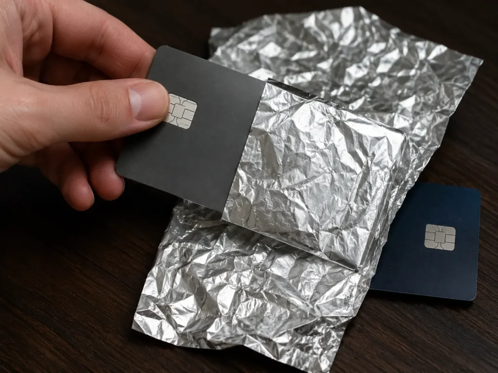 a folha de alumínio bloqueia o rfid